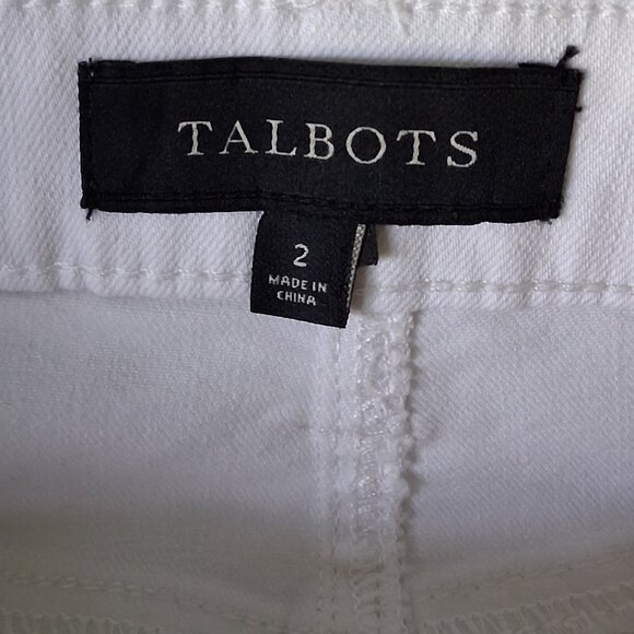 Talbots A-Line White Denim Button Up Skirt Women's Size 2 - Picture 9 of 11